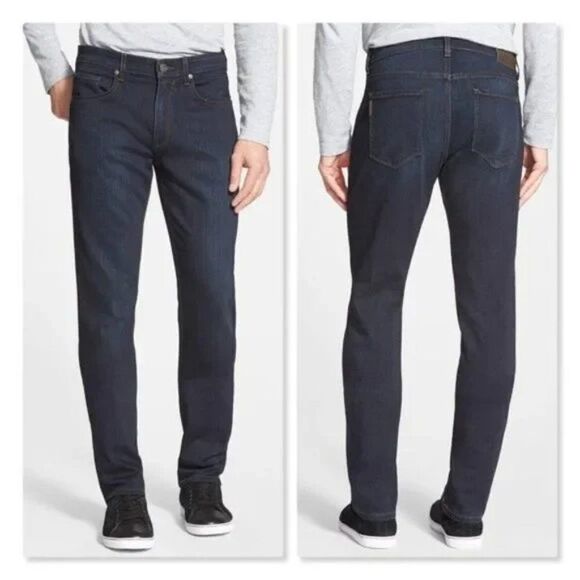 PAIGE Federal Slim Straight Leg Jeans - size 34x27 in Dark Blue - Picture 1 of 14